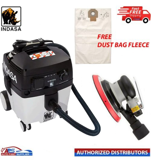 INDASA A-SERIES Air Sander 150mm & DUST EXTRATION COMPLETE PACKAGE 30LT W/ HOSE